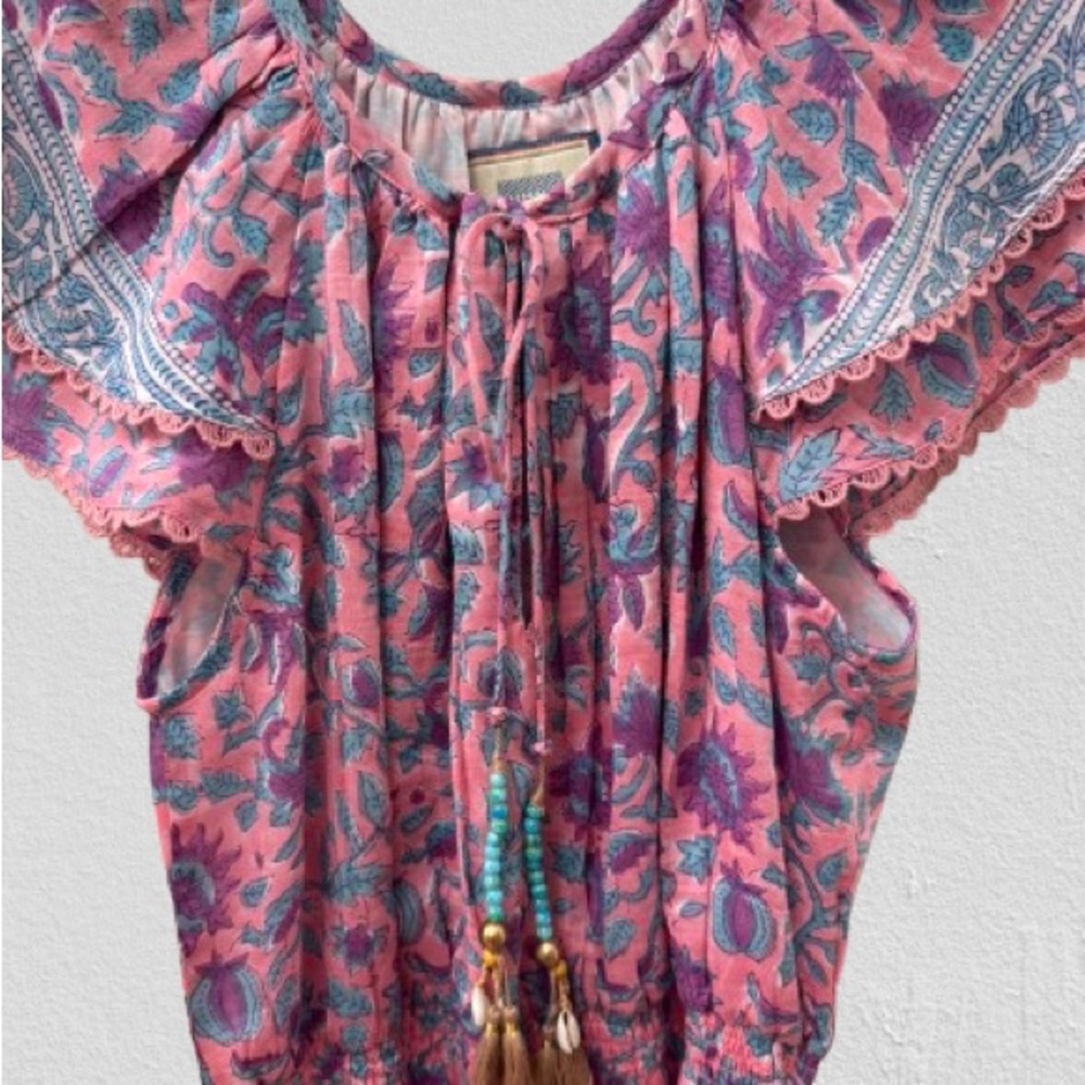 BELL Floral Pink and Blue Women's Top